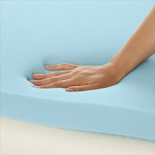 Vista 5 de Amazon Basics Cubrecolchón tamaño individual, infusión de gel refrescante, certificado CertiPUR-US, 2 pulgadas, azul