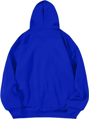 Vista 4 de Sudaderas con capucha para mujer, lisas, básicas, de gran tamaño, con bolsillo, ropa de otoño e invierno
