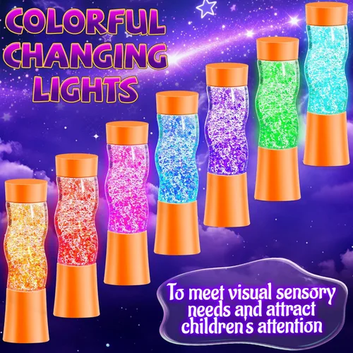 Vista 3 de Subao Paquete de 3 Tubos Sensoriales Luminosos Artículos para Alivio de Ansiedad, Juguetes Fidget para Niños y Adultos, Juguetes Sensoriales