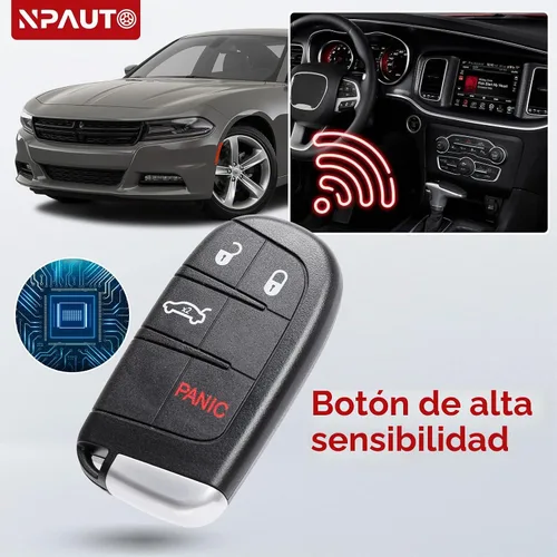 Vista 5 de NPAUTO Llavero inteligente de repuesto para Dodge Charger Challenger Dart Durango Chrysler 300 2011 2012 2013 2014 2015 2016 2017 2018 - Llaveros