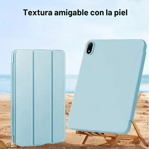 Vista 2 de Funda de silicona para OnePlus Pad 3 de 13.2 pulgadas 2025, funda protectora ligera con función de soporte y función de apagado y encendido Blanco