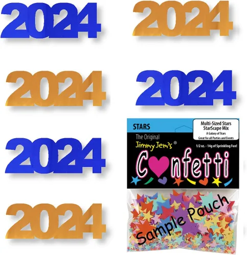 Vista 57 de Confetti Year 2024 Negro, Azul Royal Combo - 2 bolsas de media onza (1 oz)