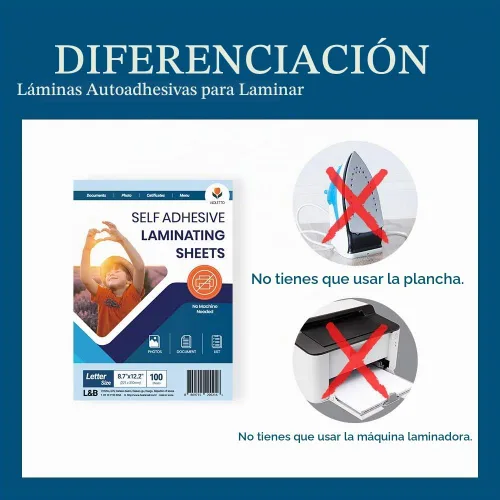 Vista 3 de VIOLETTO Hojas laminadoras autoadhesivas de 8.5 x 11 pulgadas, 4 mil