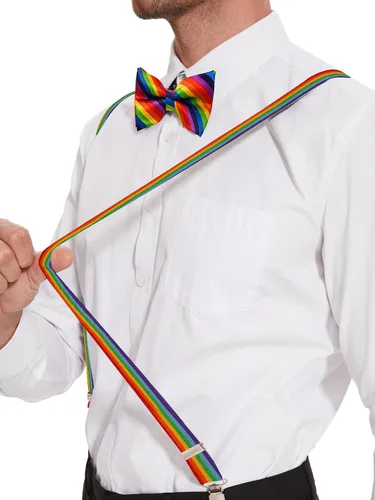 Vista 59 de habibee Color sólido para hombre en forma de Y con clips fuertes tirantes ajustables