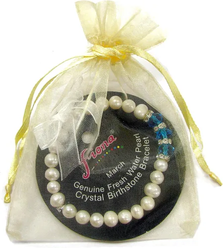 Vista 3 de Linpeng Elegante pulsera de piedra natal de perlas cultivadas de agua dulce para mujer, turquesa, 7 5 pulgadas de EE. UU
