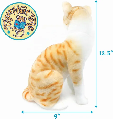 Vista 5 de TigerHart Tobias, el gato atigrado naranja, peluche de 12 pulgadas