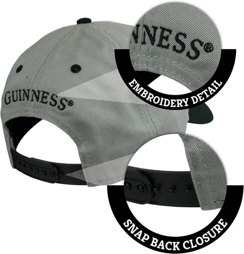 Vista 4 de Guinness 59 Gorra de béisbol ajustable gris y negro