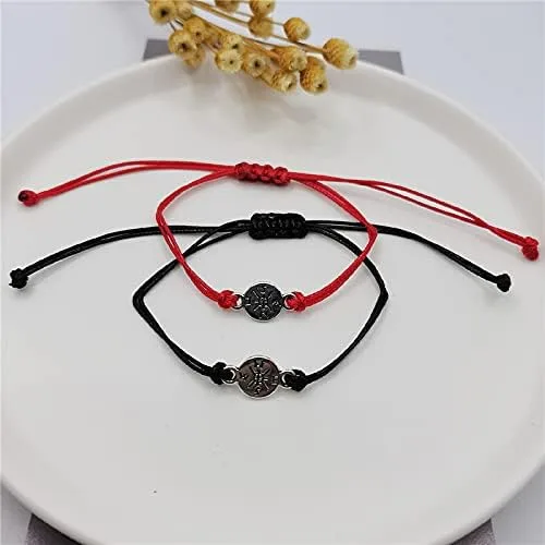 Vista 5 de YALLNASL Regalo de aniversario de Navidad para parejas, amigos, pulseras de amistad a juego para marido, esposa, mejores amigos, juego de pulseras