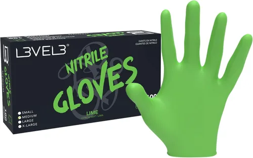 Vista 12 de L3 Guantes de Nitrilo Nivel 3 - Guantes Desechables Profesionales de Servicio Pesado - Sin Látex - Ajuste Ceñido - Caja de 100