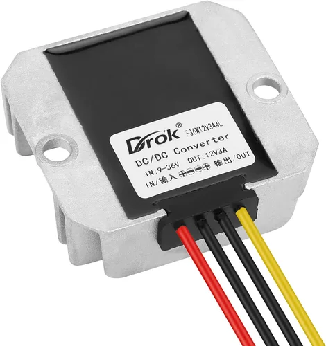 Vista 5 de DROK Boost Buck Convertidor de 9V-36V a 12V 3A 36W carcasa de aluminio impermeable auto elevador regulador de voltaje 12V V Transformador de voltios