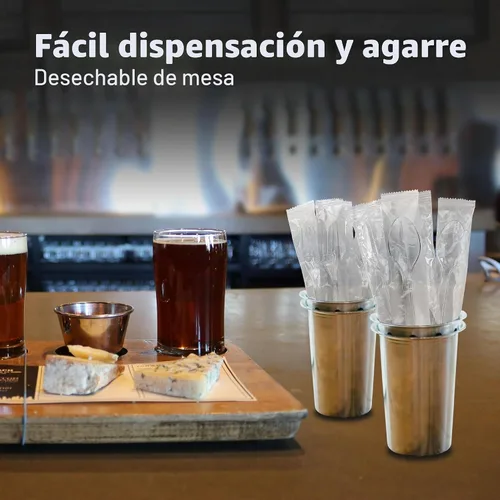 Vista 7 de 2 tenedores de plástico transparente resistentes envueltos individualmente