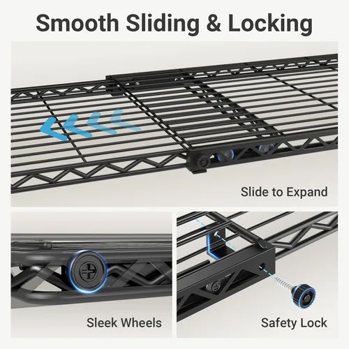 Vista 7 de VIPEK X4 - Perchero extensible de alta resistencia, ajustable de 7 pies 4 pulgadas a 10 pies 2 pulgadas, con estantes ajustables y barras