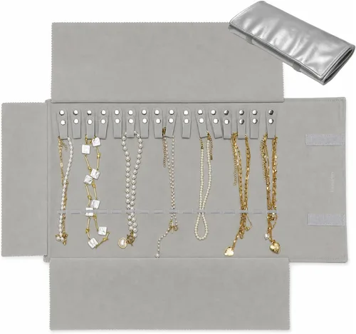 Vista 21 de UnionPlus Travel Necklaces Roll Organizer Anti-Tangle Air Blue Azul aire