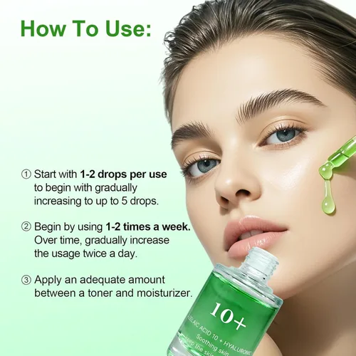Vista 5 de Suero facial de ácido azelaico al 10%, suero facial para pieles sensibles, ácido hialurónico, niacinamida (1.0 fl oz/1.01 fl oz.)
