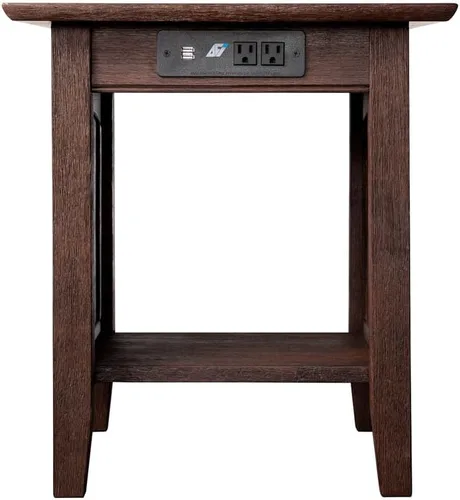 Vista 7 de Mesa Atlantic Furniture AH13312 Nantucket, mesa auxiliar, Madera, Ámbar quemado.