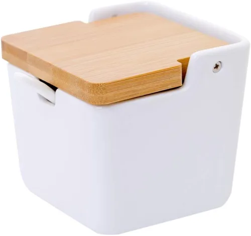 Vista 7 de June Sky - Recipiente hermético para condimentos de porcelana, recipiente sellado para especias con tapa, organización de almacenamiento