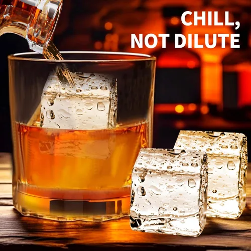 Vista 5 de Bandejas grandes para cubitos de hielo de silicona (2.5 pulgadas), moldes grandes para hacer 4 cubitos de hielo gigantes para whisky