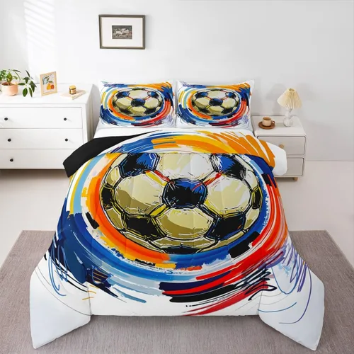Vista 144 de Juego de ropa de cama de baloncesto para niños y adolescentes, juego de edredón deportivo para niños, tamaño matrimonial, suave, ligero, decoración