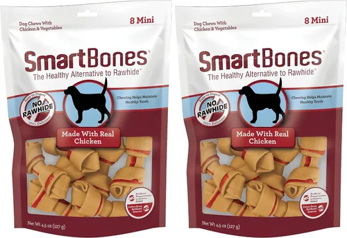 Vista 16 de SmartBones Mini masticables con carne de res real, 24 unidades, masticables sin piel cruda para perros