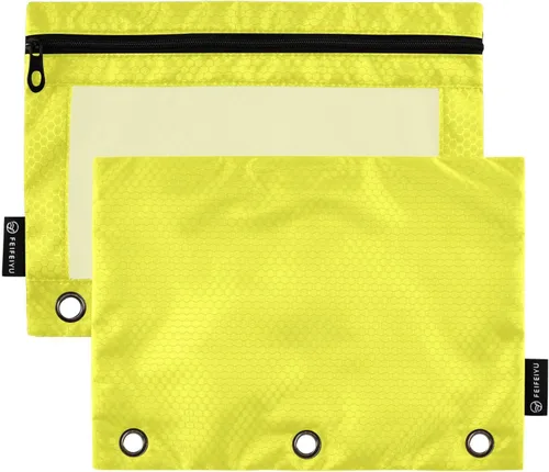 Vista 14 de Gredecor Estuche para lápices con 3 anillos con cremallera negra, paquete de 2 unidades, organizador de carpetas transparentes para ventana escolar