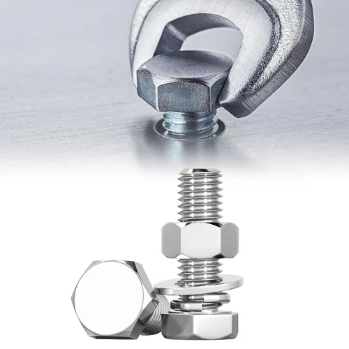 Vista 11 de Tornillos y tuercas de cabeza hexagonal de 1/4-20 x 1-1/4 pulgadas, tornillos, tuercas, arandelas de bloqueo plano, perno de cabeza hexagonal