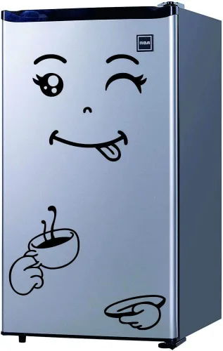 Vista 4 de Calcomanía de pared de cara de café de dibujos animados, etiqueta engomada