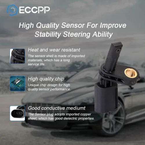 Vista 3 de ECCPP Sensor de velocidad de rueda ABS delantero izquierdo compatible con 2006-2013 A3, 2008-2011 TT, 2004-2005 para Porsche Carrera GT, para VW