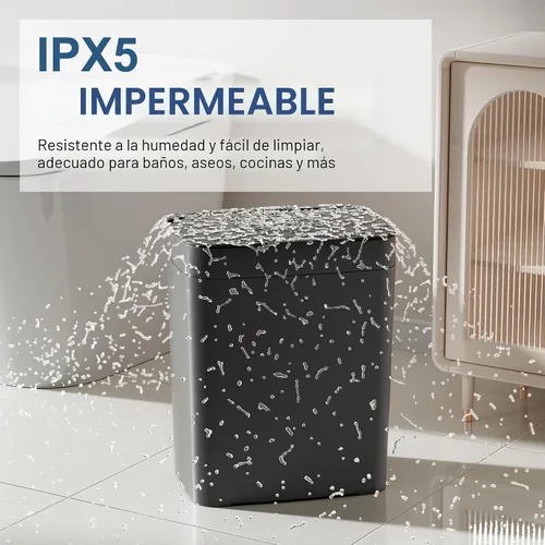Vista 5 de Vanpopubs Paquete de 2 Botes de Basura de Baño de 2.7 Galones con Tapa, Bote de Basura Automático Pequeño Inteligente sin Contacto, Sensor