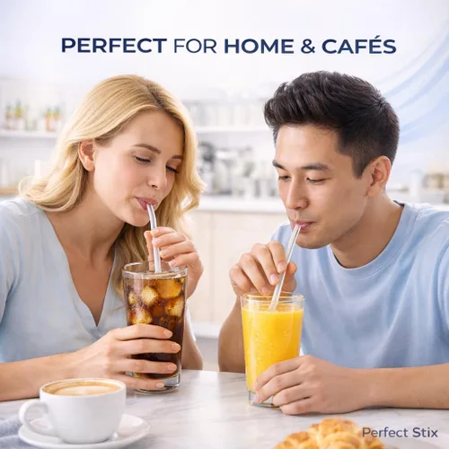 Vista 5 de Perfect Stix Pajitas para beber sin envolver de 7.75 pulgadas, popotes de plástico estándar para refrescos, jugos, batidos y bebidas frías, popotes
