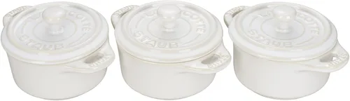 Vista 7 de STAUB Cerámica Horno holandés 3 piezas Mini Round Cocotte, Cereza