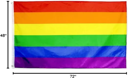 Vista 7 de ANJOR Bandera del orgullo gay - Banderas de arco iris de 4 x 6 pies