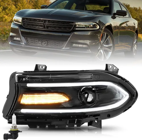 Vista 16 de Conjunto de faros halógenos Bingbingmotor para Dodge Charger 2015-2023