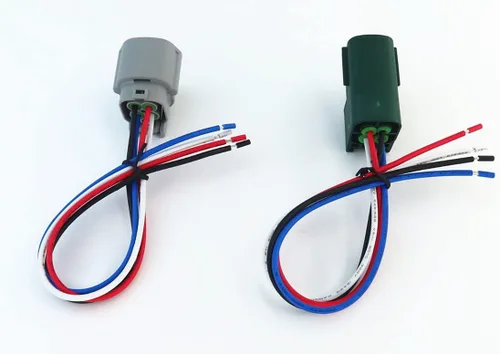 Vista 3 de 1 unids macho y 1 unids conector hembra 4 pin 4-way plug para sensor O2 cable de coleta compatible con Nissan Subaru Infiniti RS04FG