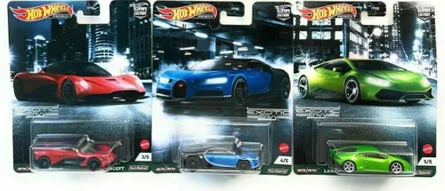 Vista 3 de Hot Wheels Car Culture 2021 Exotic Envy - Juego completo de 5 vehículos