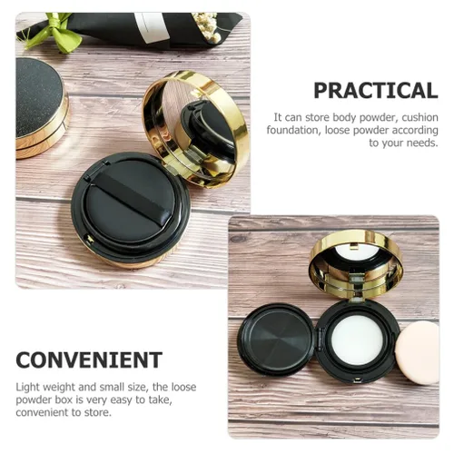 Vista 3 de FOMIYES Estuche robusto 2pcs envases de polvo vacíos Fundación Suelta Puff Box Estuche de maquillaje de viaje recargable