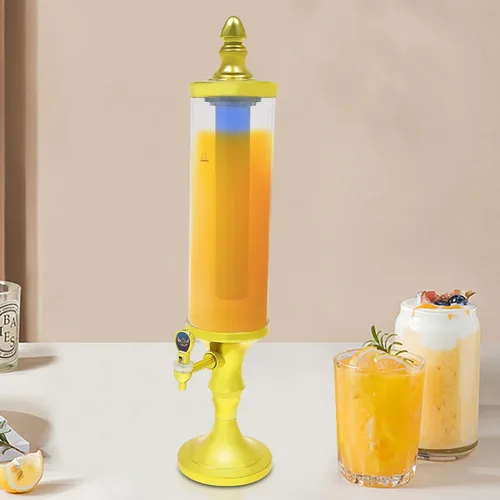 Vista 8 de Dispensador de torre de cerveza de 3 litros con tubo de hielo y dispensador de cerveza de mesa ligera, 3.2 cuartos de galón /102 onzas, dispensador