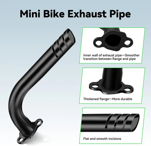 Vista 2 de Kit de Tubo de Escape de Cabecera Mejorado para Predator 212cc 196cc 6.5HP GX160 GX200 Coleman Mini Bike BT200X CT200U CT200U-EX KT196 Go Kart Baja
