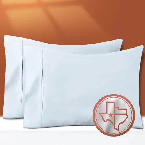 Vista 16 de TEXAS LINEN CO. Juego de 4 fundas de almohada tamaño queen de 100% algodón egipcio - Fundas de almohada de lujo de 600 hilos tamaño queen/estándar