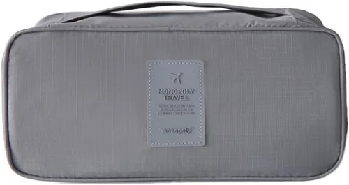 Vista 2 de Vpang portátil multifuncional calcetines ropa interior sujetador organizador caso viaje bolsa de almacenamiento cubo embalaje bolsa cosmética gris