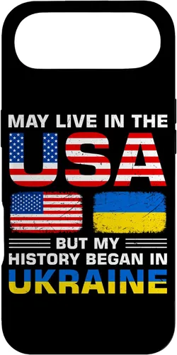 Vista 27 de Ukraine Flag America Flag Ukrainian Roots Case for iPhone 17