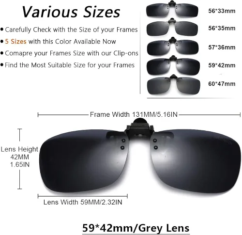 Vista 3 de Gafas de sol polarizadas con clip de metal abatible sin borde para gafas de prescripción