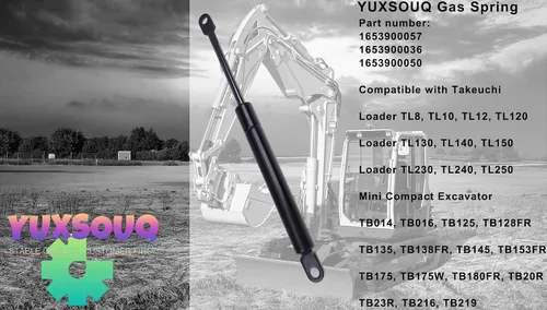 Vista 2 de Muelle de gas 1653900057 1653900036 1653900050 compatible con cargador Takeuchi TL8, TL10, TL12, TL120, TL130, TL140, TL150, TL230, TL240, TL250