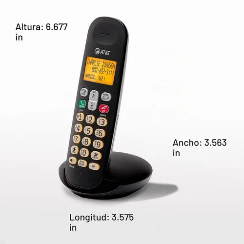 Vista 9 de AT&T Teléfono inalámbrico EL1101 DECT 6.0 Identificador de llamadas, teclado iluminado, pantalla LCD, altavoz dúplex completo, modo ECO, modo