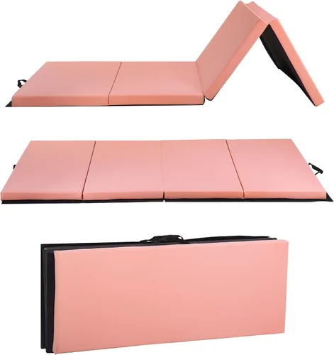 Vista 8 de PayLessHere Esterilla de gimnasia plegable para hacer rodadas, estirar, yoga y artes, piel sintética gruesa, para interiores y exteriores
