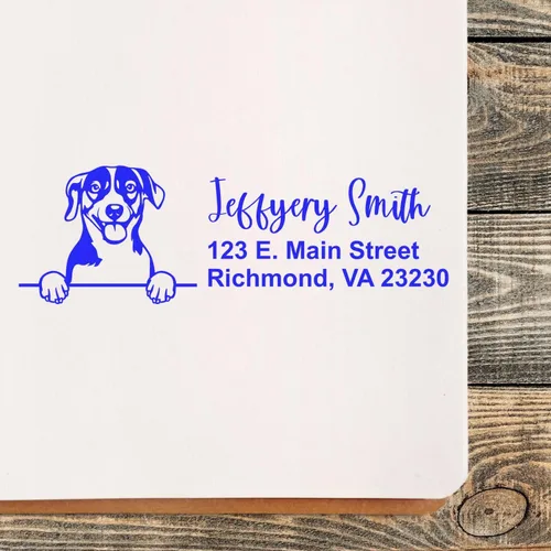 Vista 116 de American Bulldog Stamp Duo, Custom Return Address for Dog Lovers, Personalized Mail Mark for Letters and Cards