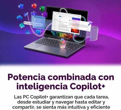 Vista 5 de Lenovo IdeaPad Slim 3i - Portátil ligero - Copilot+ PC - CPU Intel Core™ Ultra 5 322 - Pantalla táctil WUXGA de 15,3" - 16 GB de RAM