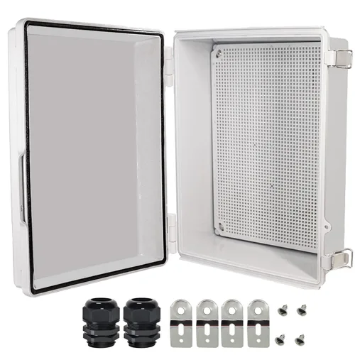 Vista 15 de Zulkit Caja de conexiones IP67 Caja eléctrica impermeable para proyectos con cubierta transparente con bisagras, cierre de acero inoxidable, carcasa