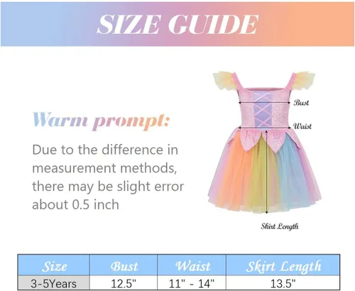 Vista 7 de Bonito vestido de hadas arco iris (3-5years)