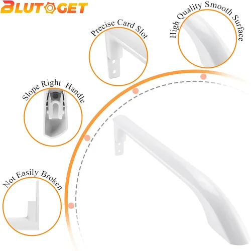 Vista 2 de Blutoget 5304486359 5304506469 Manija para puerta de refrigerador inclinada a la derecha, 1 paquete. Compatible con refrigerador Frigidaire