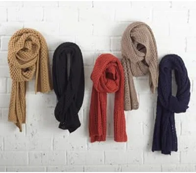 Vista 4 de stylesilove Bufanda oblonga de color sólido de punto clásico para mujer